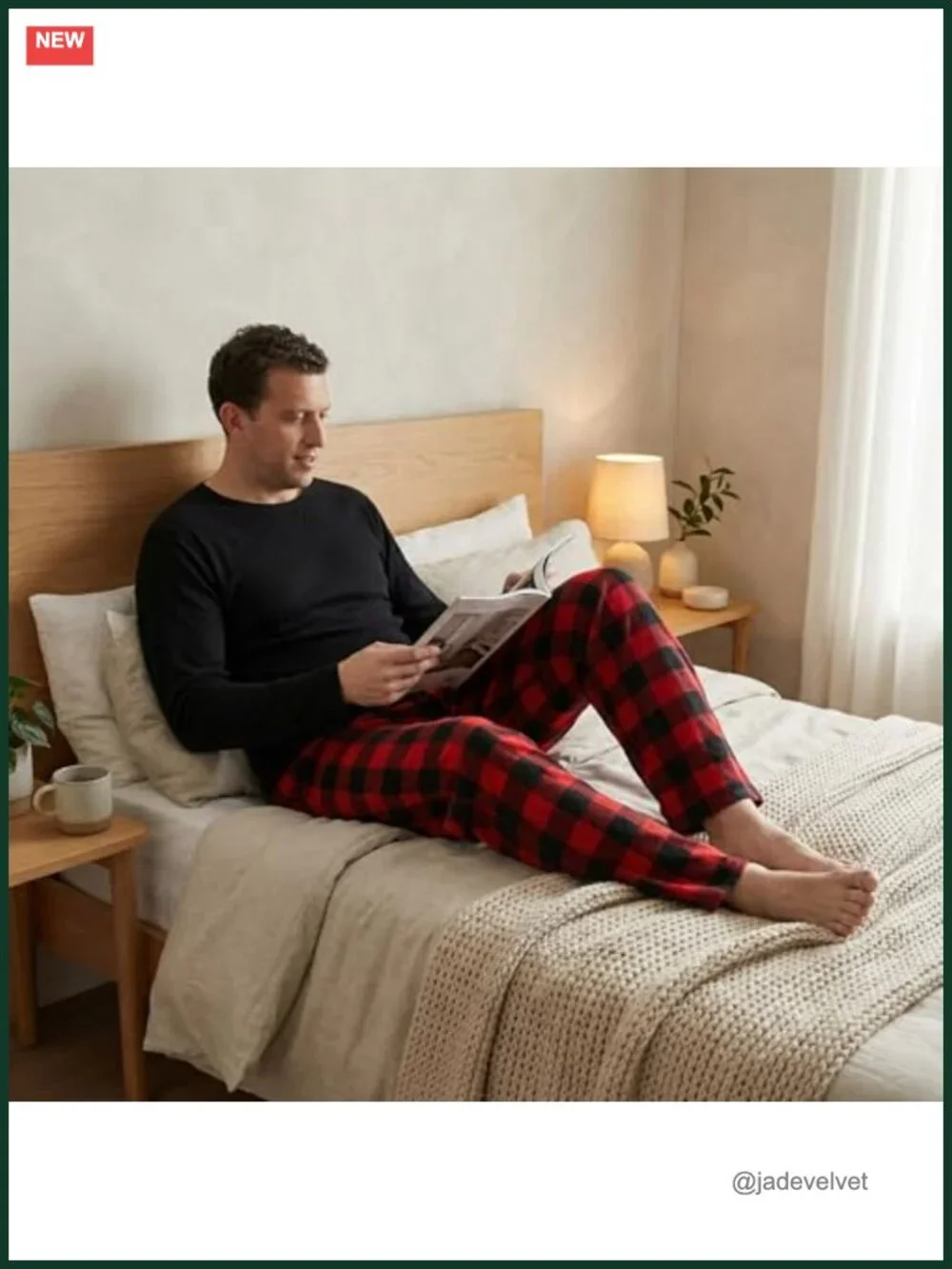Polar Fleece Pajama Set with Thermal Top and Button Fly